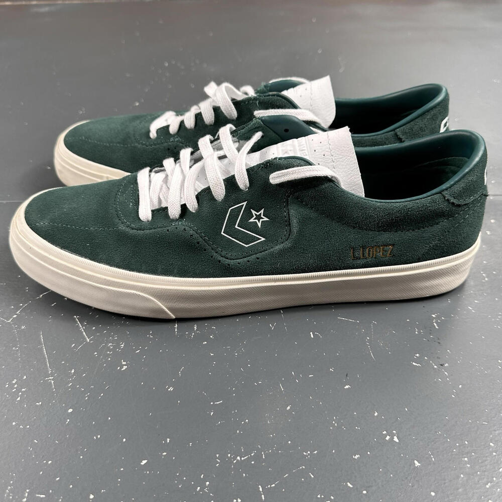 Converse Louie Lopez Pro Low Green Suede Dragon Scale Mens 11.5 EUC - Picture 3 of 10